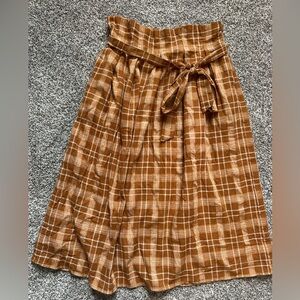 Roolee Checkered A-Line Skirt pockets EUC